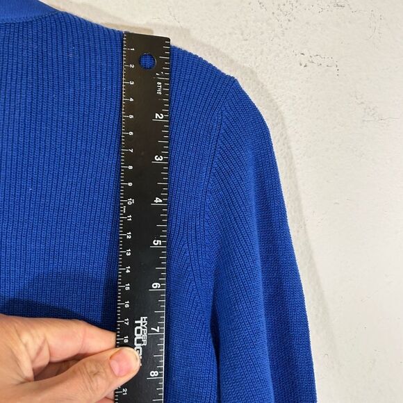 Gretchen Scott ladies cardigan sweater blue gold small knit casual everyday - Picture 9 of 10